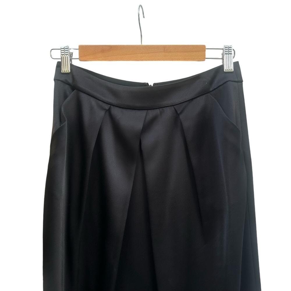 St. John Couture Liquid Satin Maxi Skirt Sz 2 Back Slit Packets QuietLuxury - Picture 4 of 16